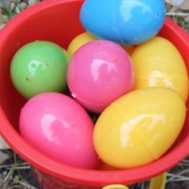 fill Easter eggs with playdough