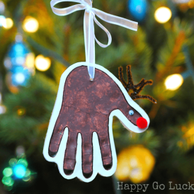 Reindeer Handprint Clay Ornament