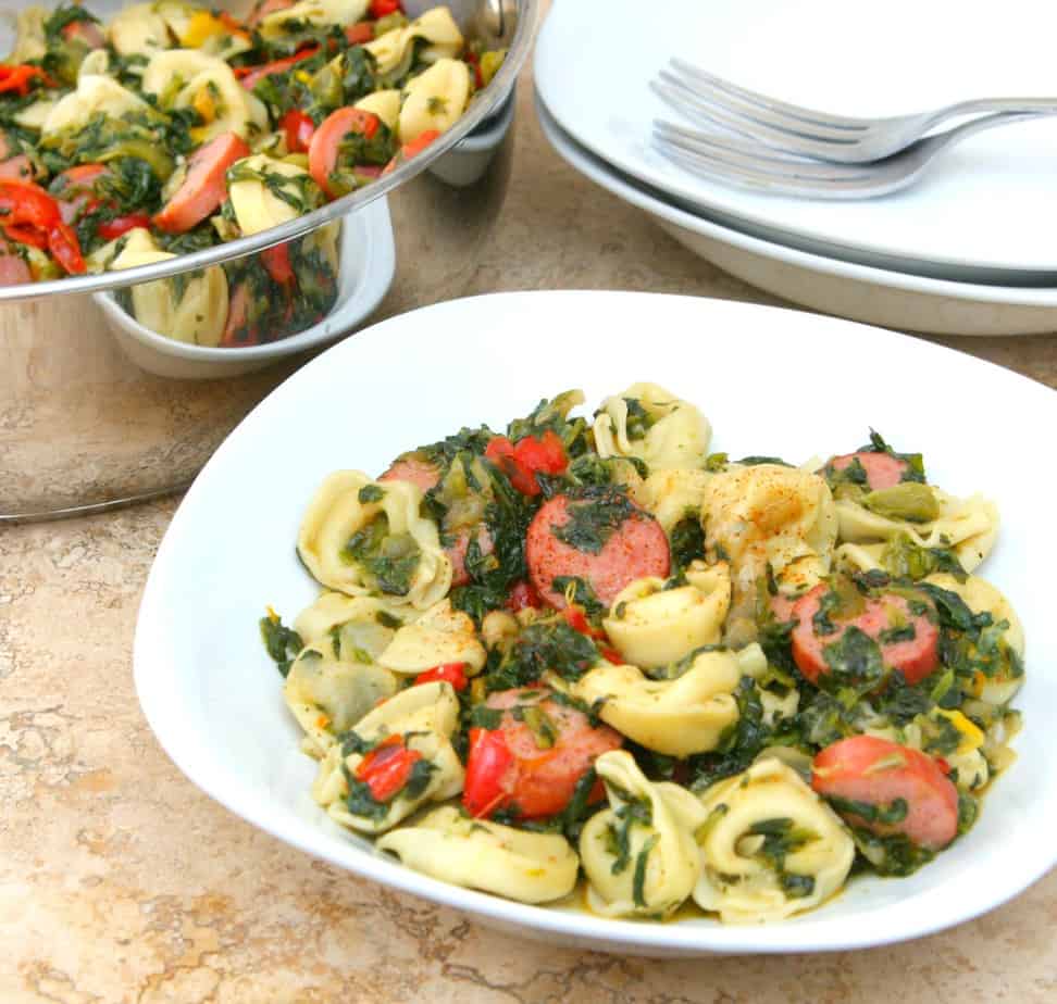 Turkey Sausage and Spinach with Tortellini