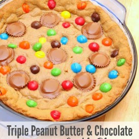 Triple Peanut Butter and Chocolate Cookie Pie