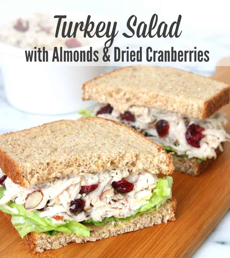 Turkey Salad Sandwiches with Almonds and Dried Cranberries