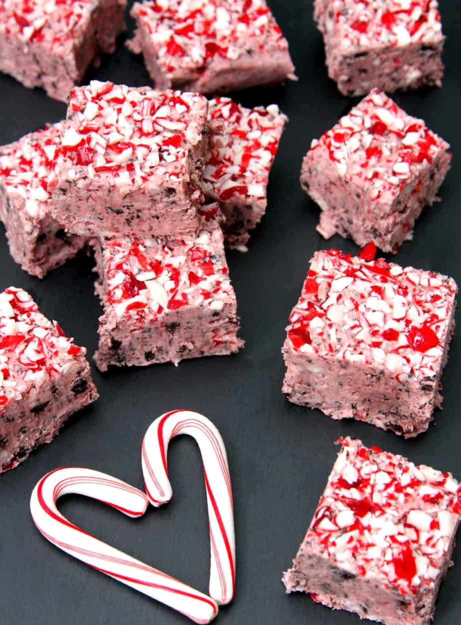 Candy Cane Cookies and Cream Fudge