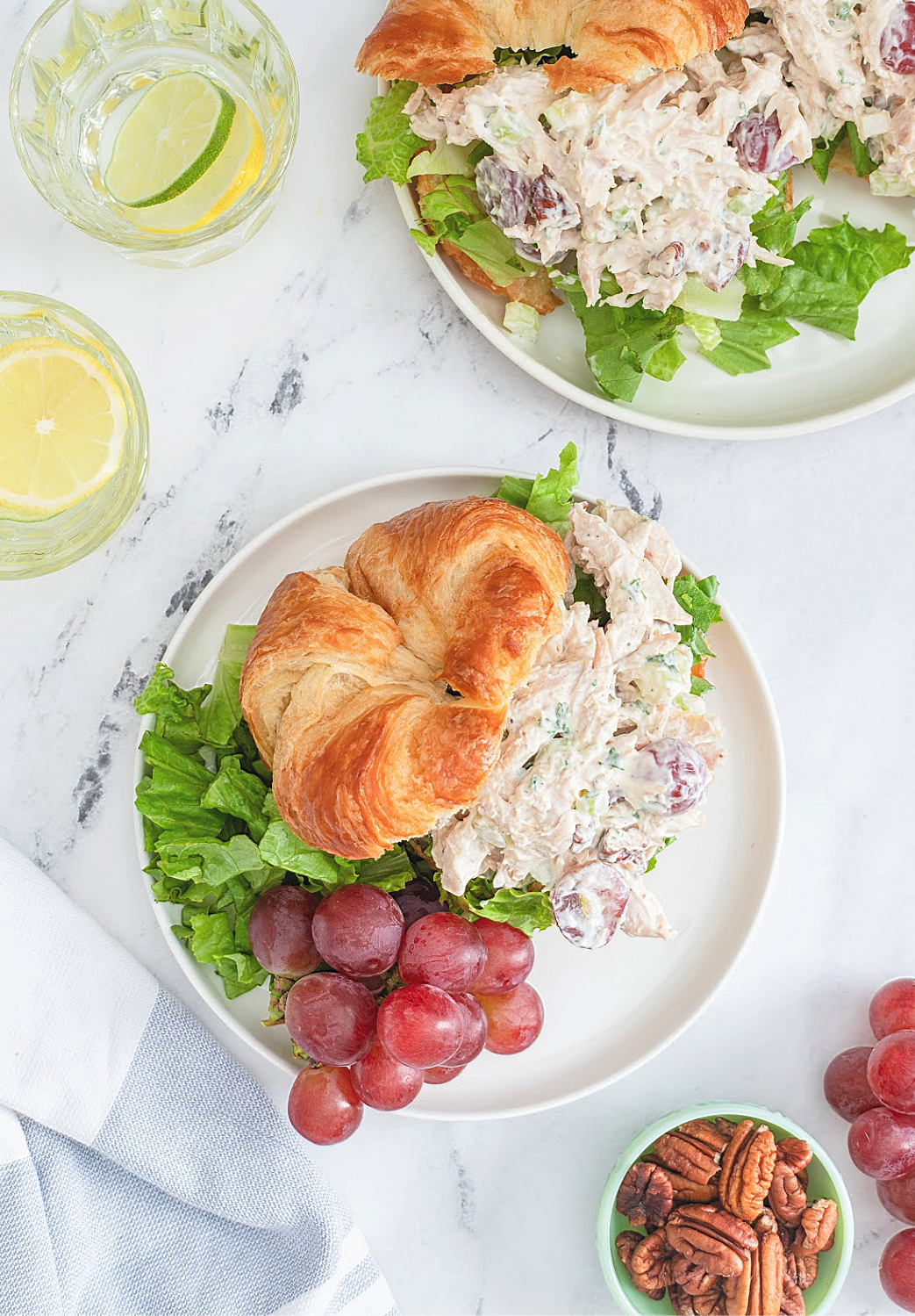 Chicken Salad with Grapes on Croissant