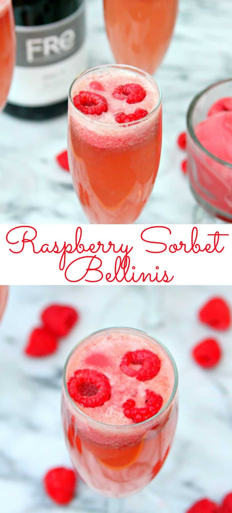 Raspberry Sorbet Bellinis