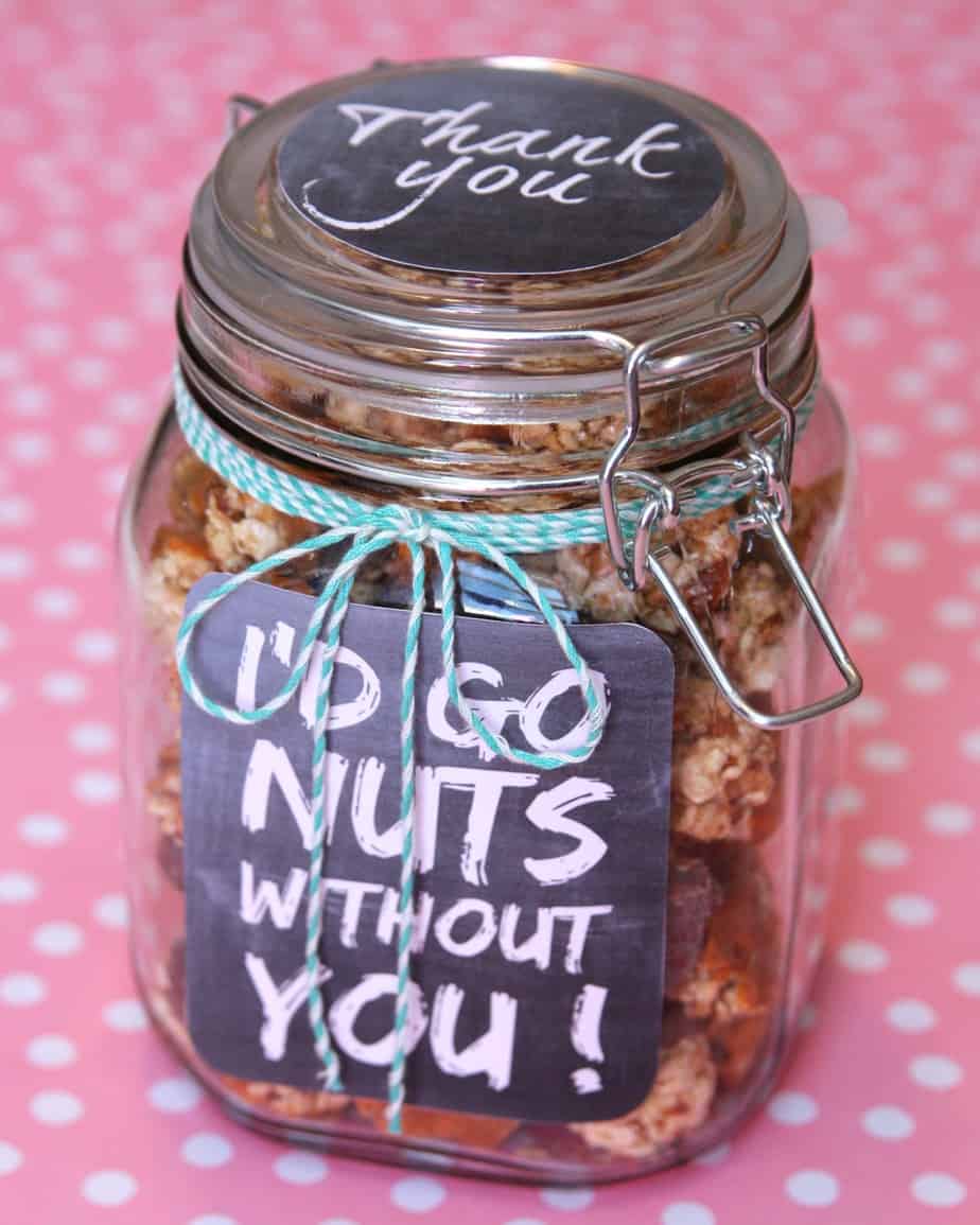 Thank you gift in a jar - I'd go nuts without you