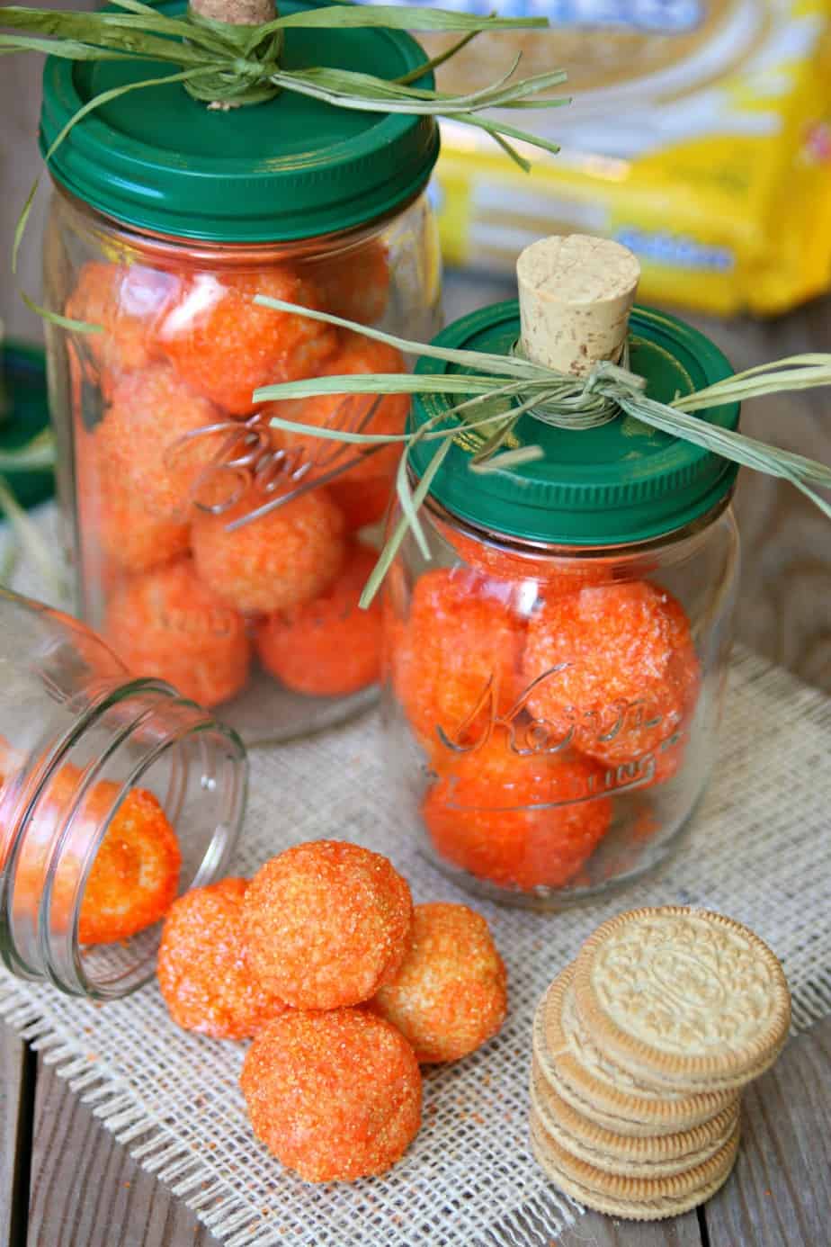 Oreo Cookie Ball Pumpkin Mason Jars