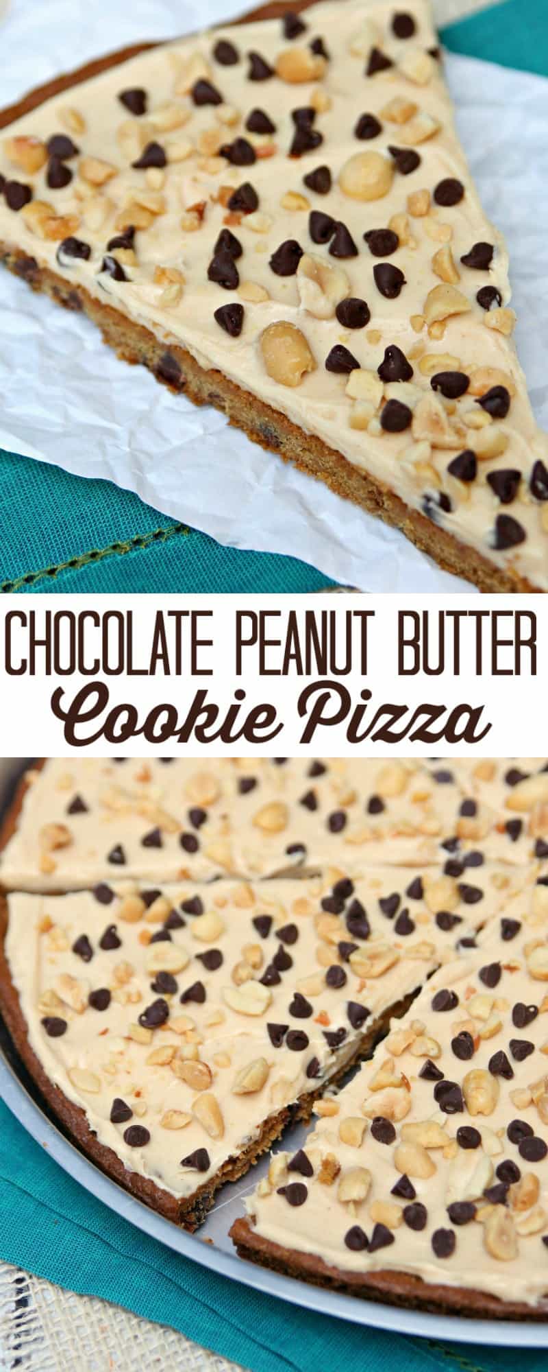 Chocolate Peanut Butter Cookie Pizza 