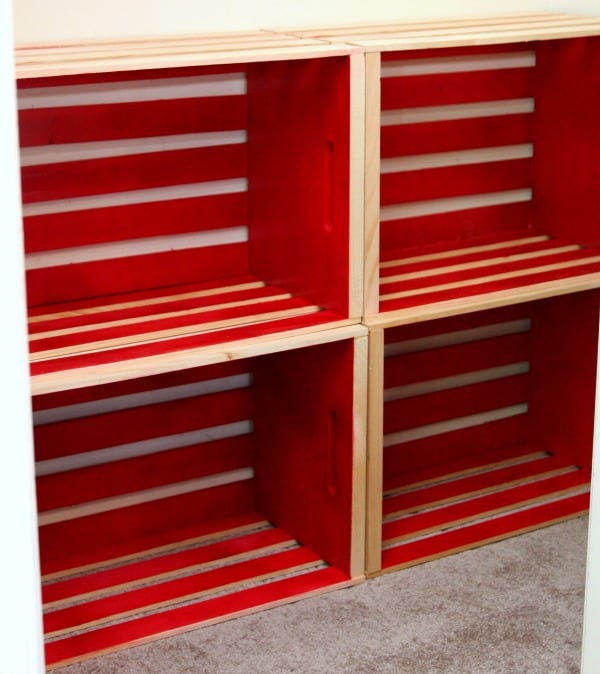 Wooden Craft Shelves in Closet