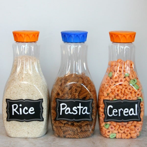 Upcycled Plastic Containers to use in your Pantry