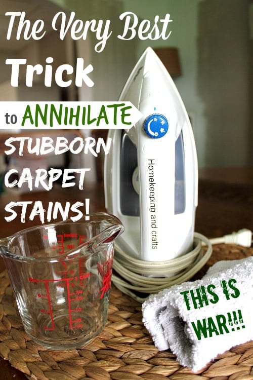 clean carpet stains with an iron