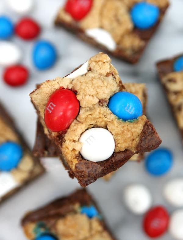 Red, White, and Blue Brookie Bars