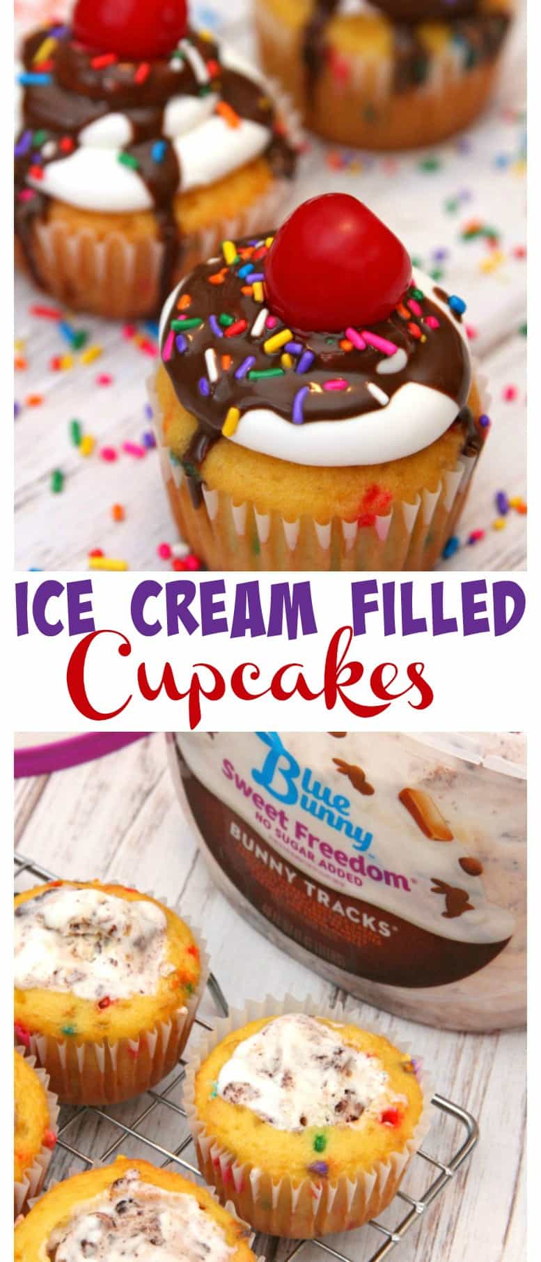 Ice Cream Filled Cupcakes