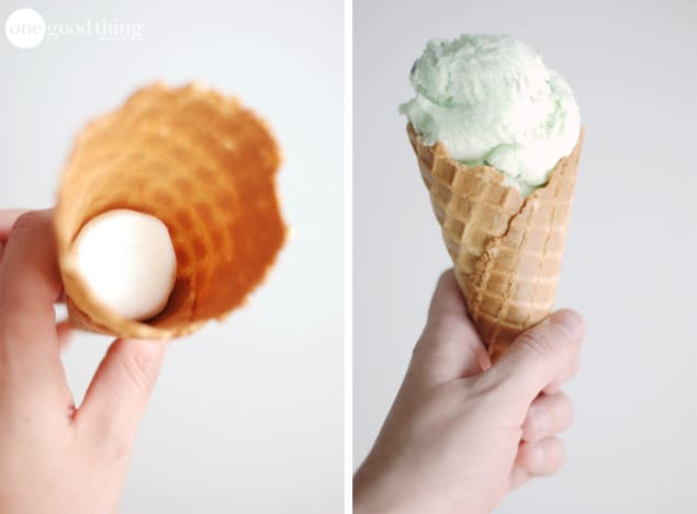 marshmallow in ice cream cone life hack