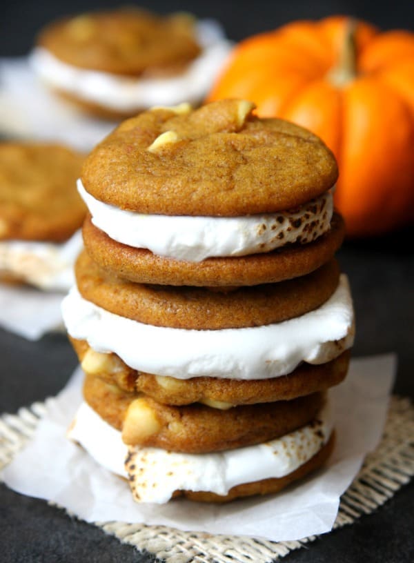 Pumpkin S'more Cookie Sandwiches