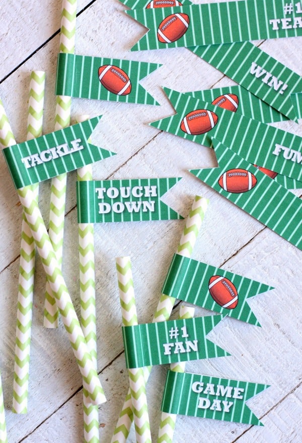 Game Day Punch with Football Party Straws