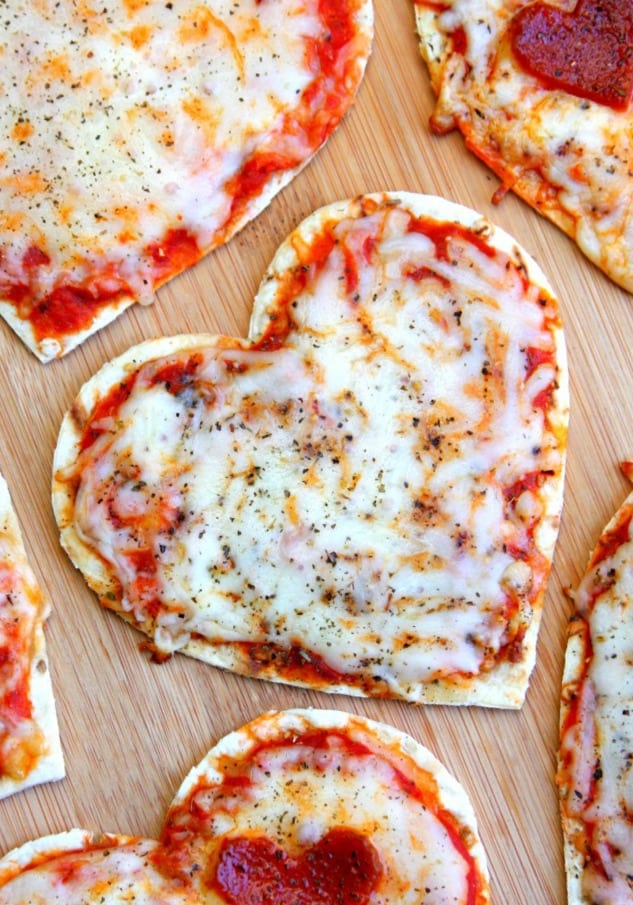 Valentine’s Day Heart Pizzas