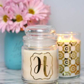 Gold Vinyl Decorated Candles