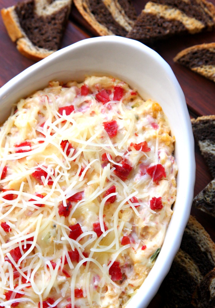 Cheesy Reuben Dip is the perfect dip for St. Patrick's Day.