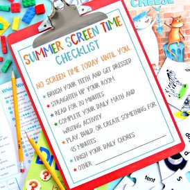 Summer Screen Time Checklist Free Printable