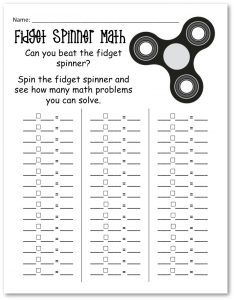 Fidget Spinner Math Activity {Free Printable} - Kara Creates