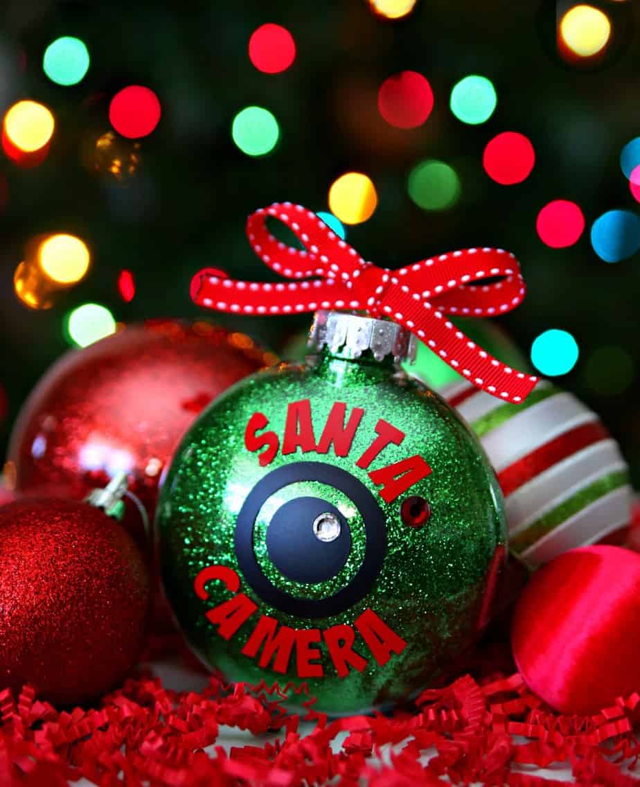 Santa Camera and Elf Surveillance Ornaments {Free Cut Files}