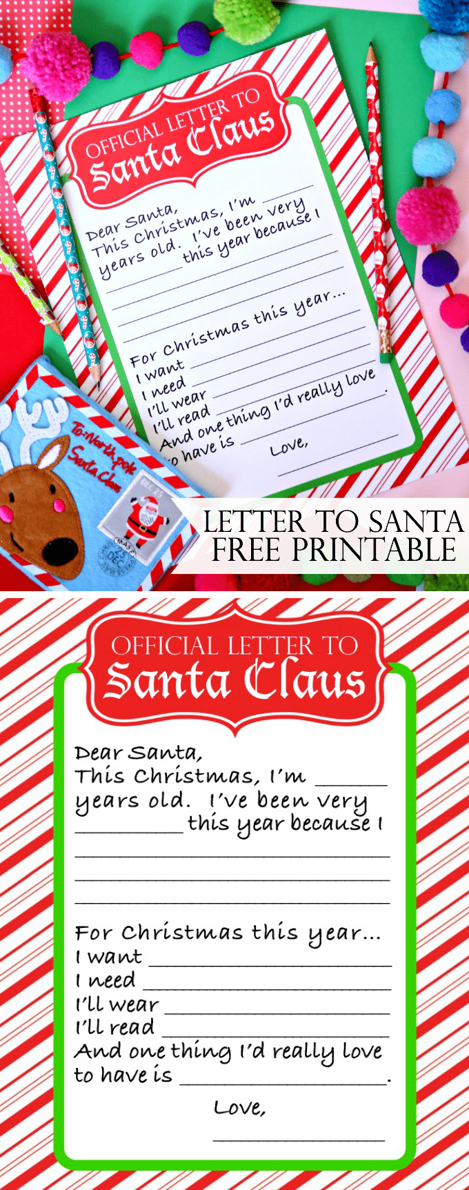 Letter to Santa Free Printable