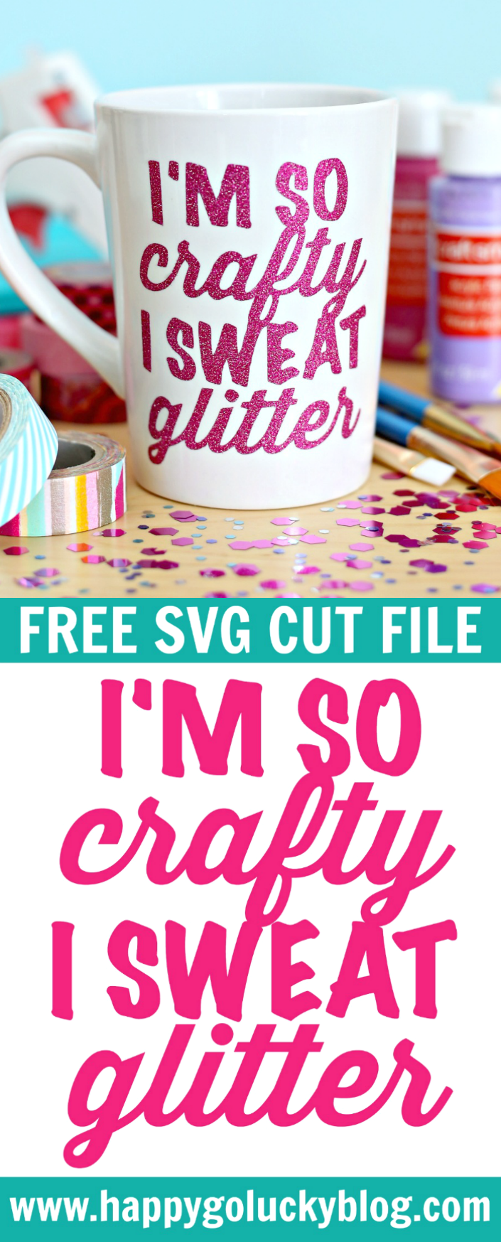 Crafty Glitter Mug SVG Cut File