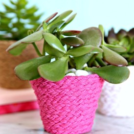 Braided Twine Wrapped Flower Pots