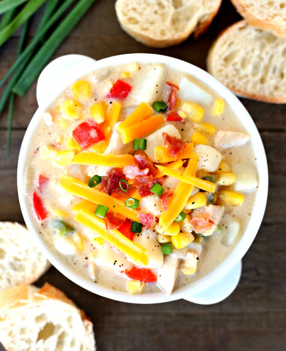 Corn Chowder with Potatoes and Chicken