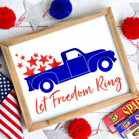 4th of July Vintage Truck Free Printable Let Freedom Ring