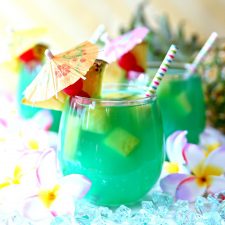 Mermaid Water Rum Punch Summer Cocktail Recipe - Happy Go Lucky