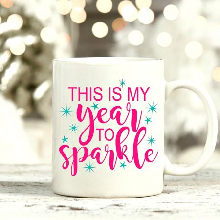 Use this free New Year's Eve SVG File to create This is my Year to Sparkle mugs, t-shirts, planners and more!
