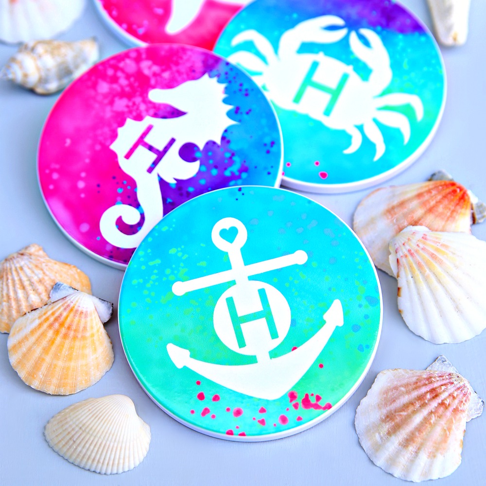 Personalized Beach Coasters Made with Infusible Ink