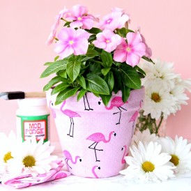 Fabric covered flower pots