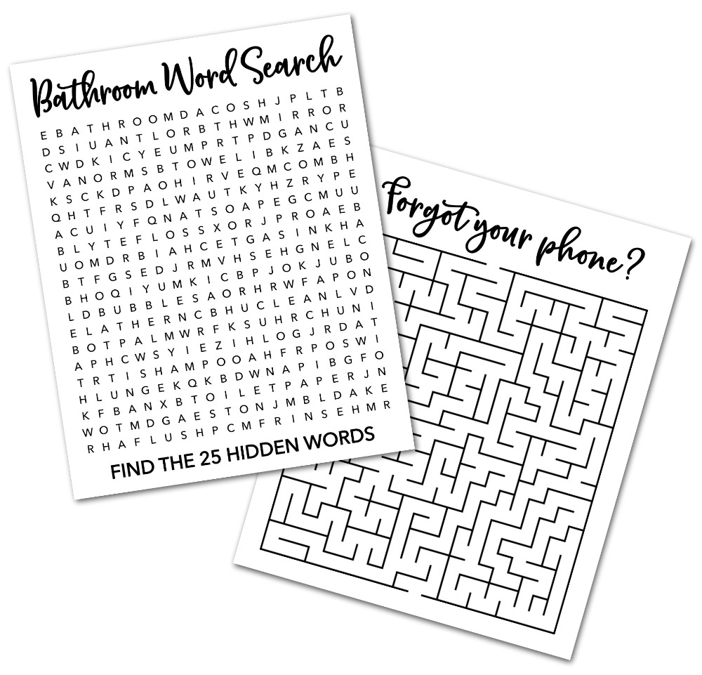 Bathroom Puzzles Free Printables