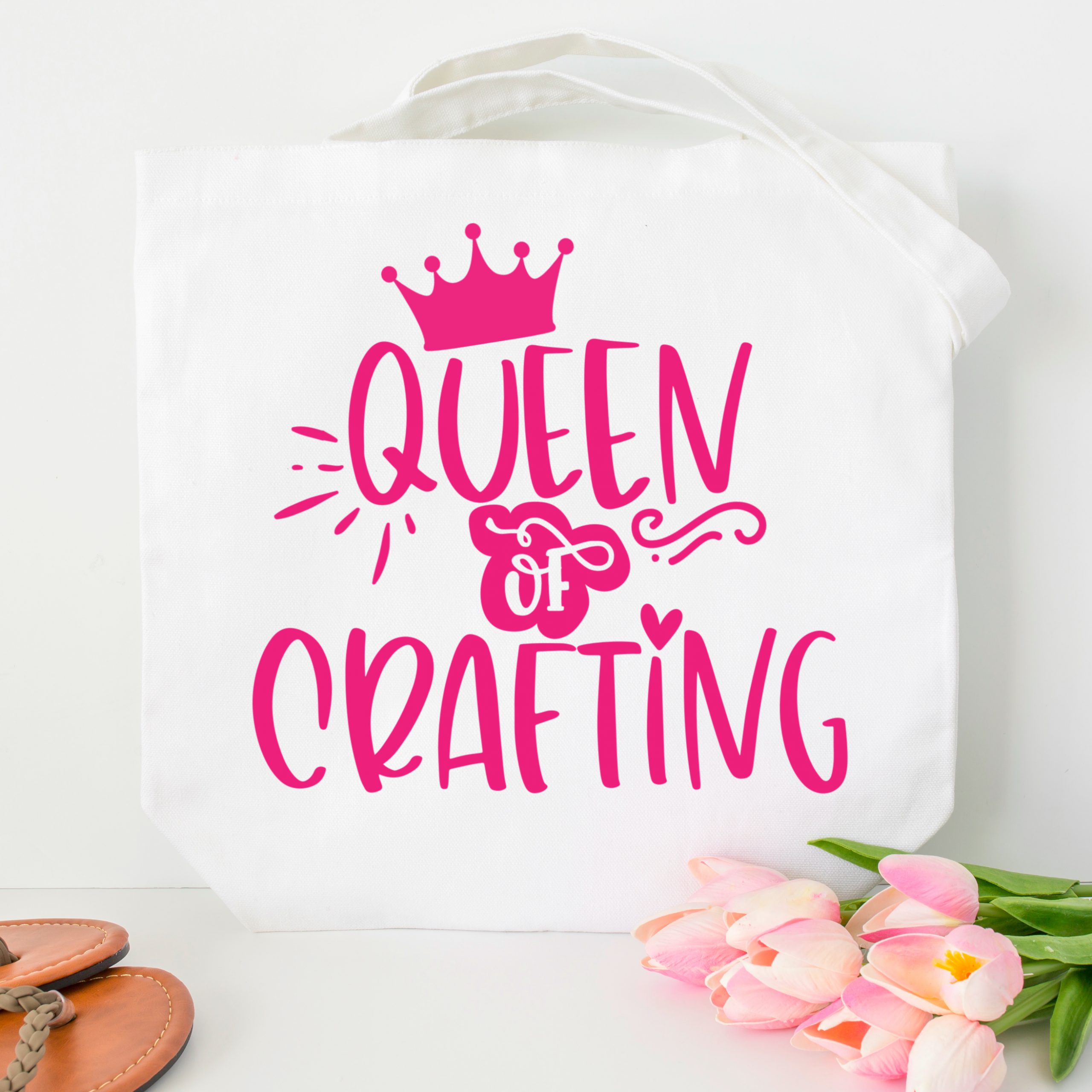 Queen of Crafting SVG on Tote Bag