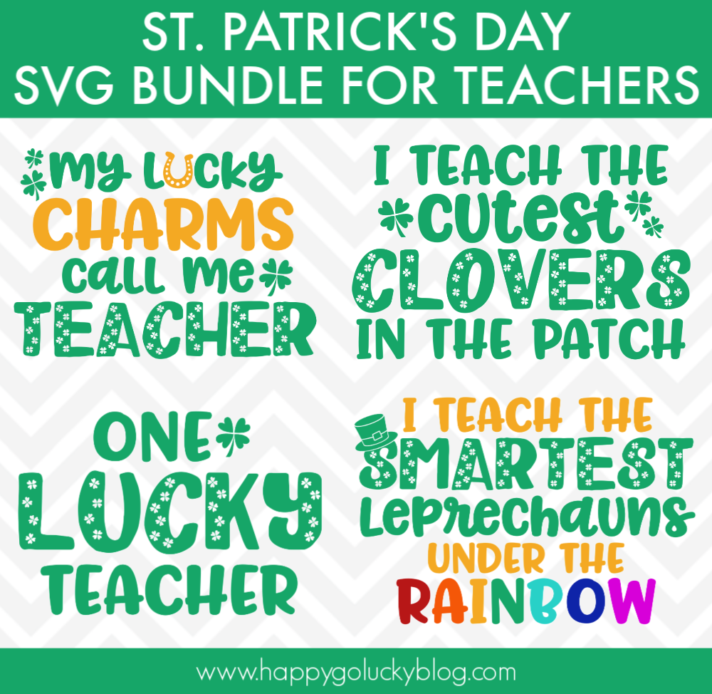 Celebrate St. Patrick's Day at school by making your own t-shirts, hoodies, and more with this Free Teacher St. Patrick's Day SVG Bundle.