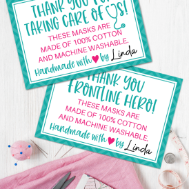 Face Masks Thank You Cards Free Printable