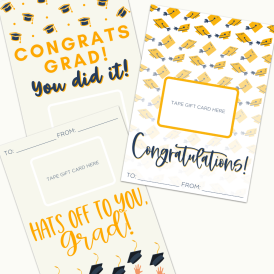 Graduation Gift Card Holder Free Printable by Happy Go Lucky