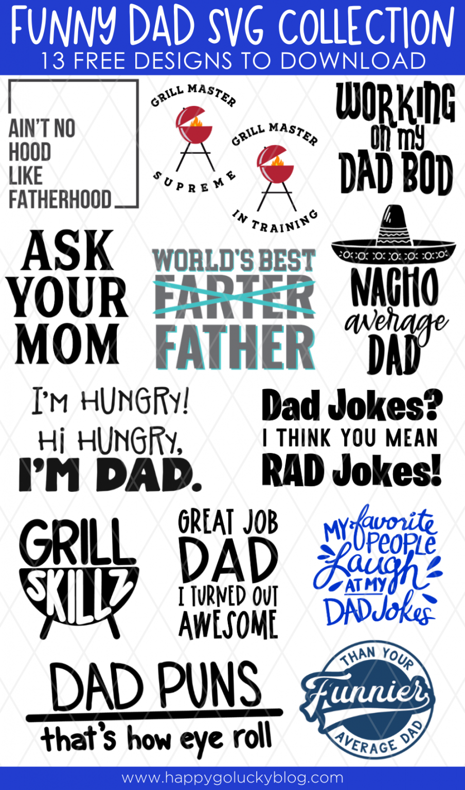 Funny Dad SVG Collection - Free Cut Files - Kara Creates