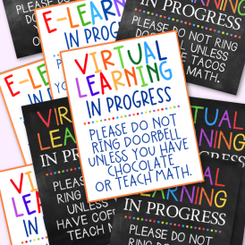 E-Learning Virtual Learning in Progress Printables