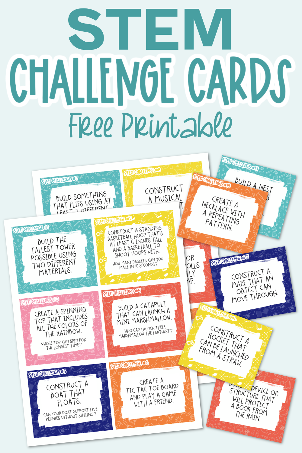 Stem Challenge Cards Free Printable Kara Creates