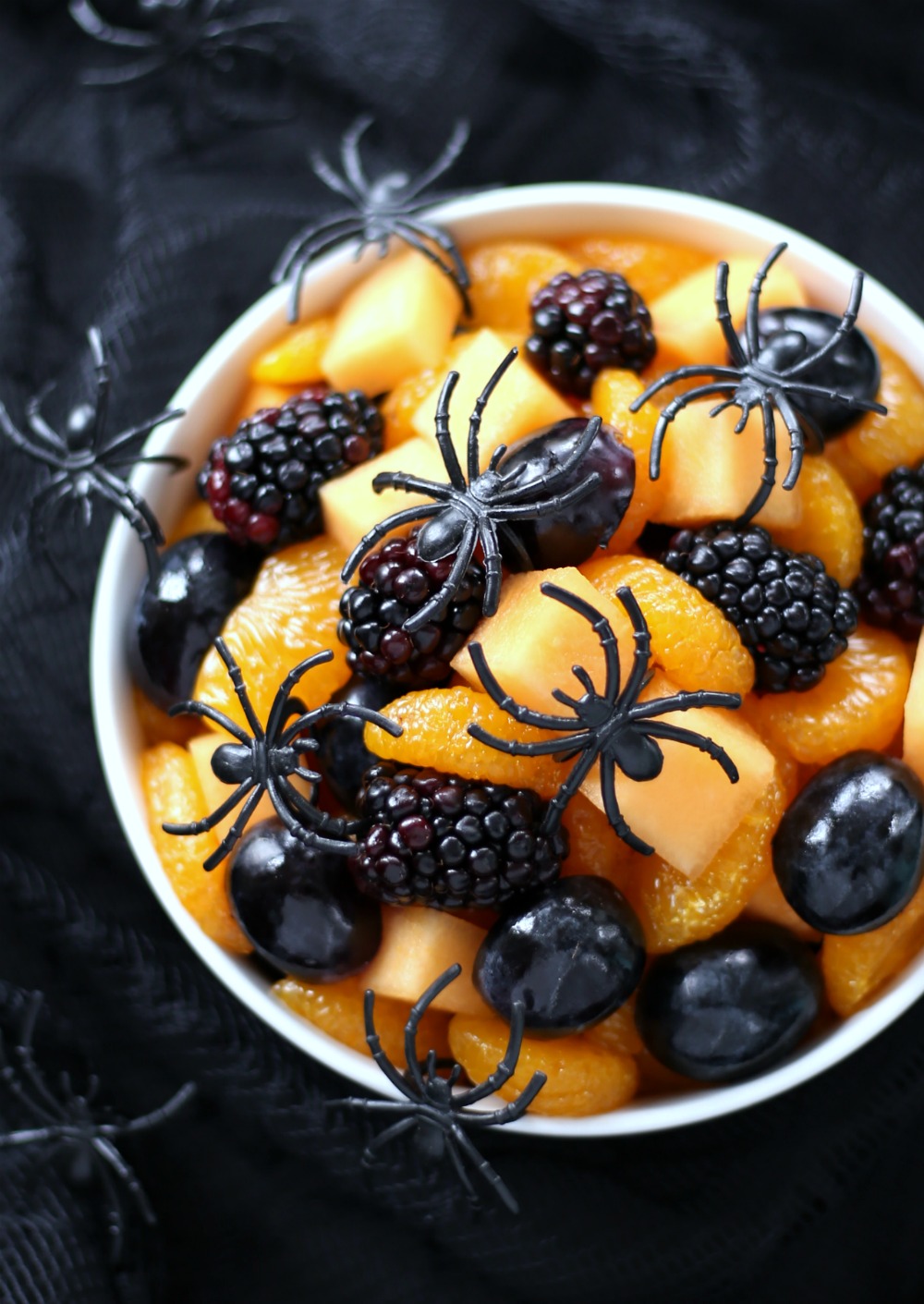 Halloween Fruit Salad with Honey Lime Dressing