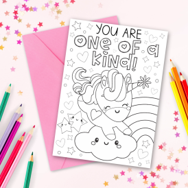 Unicorn Coloring Cards Free Printable