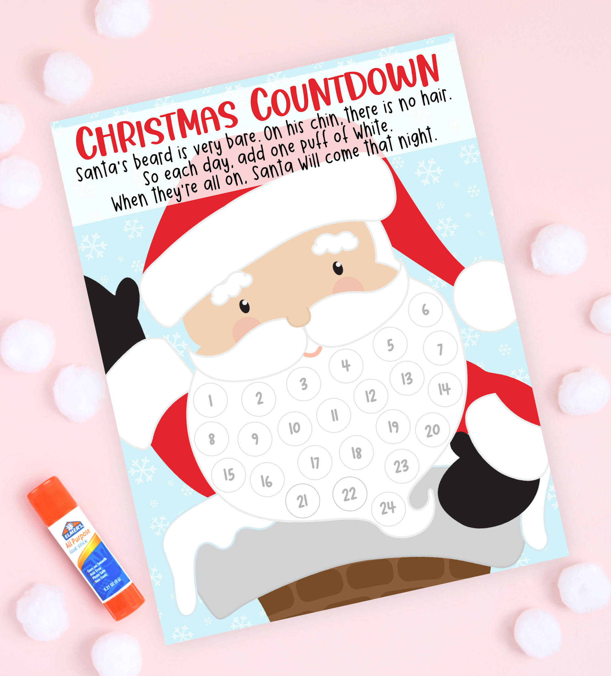 Let the countdown to Christmas begin with these fun and free Christmas Countdown Printables! Santa Christmas Countdown Free Printable