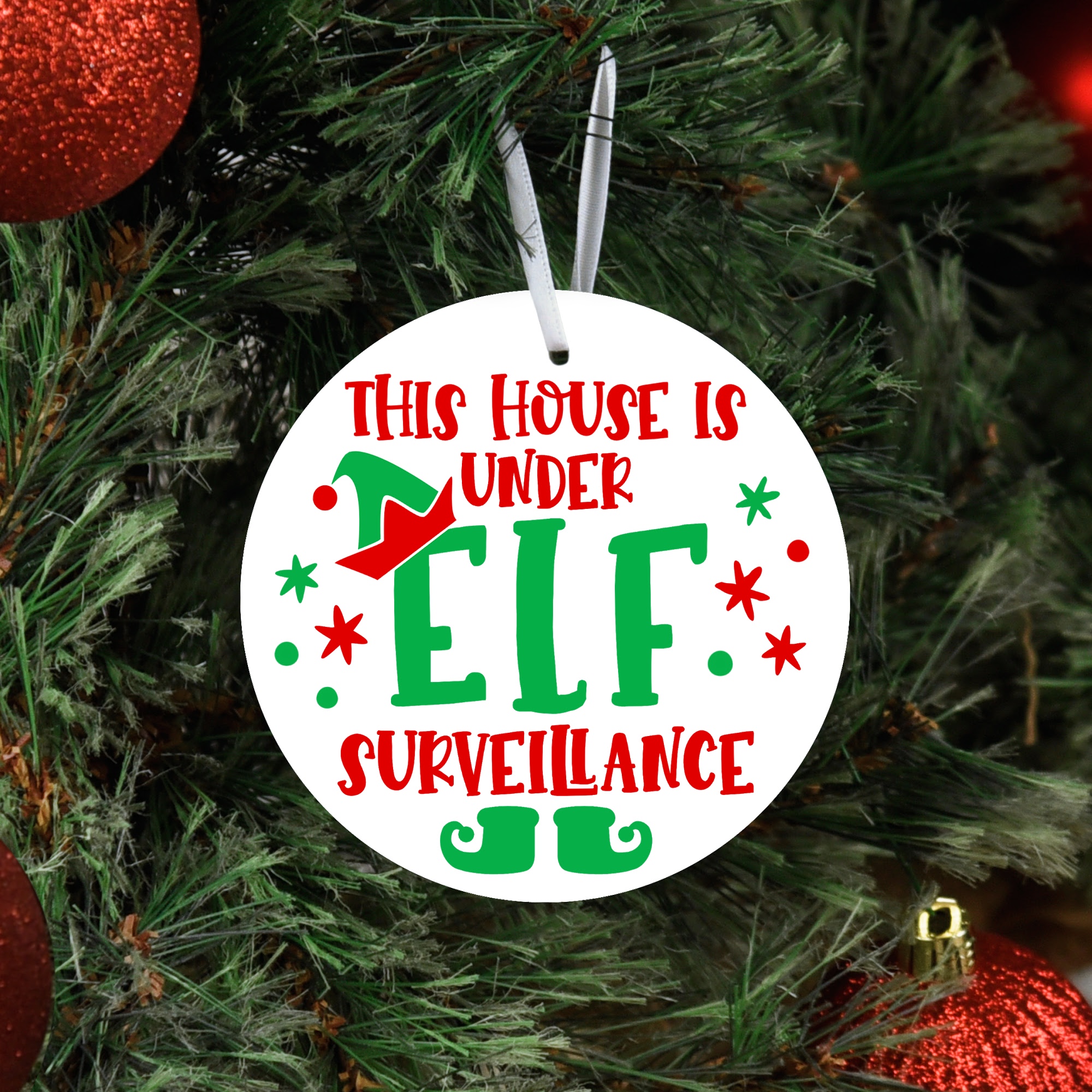 Elf Surveillance SVG  {Ornament Christmas SVG Cut Files}