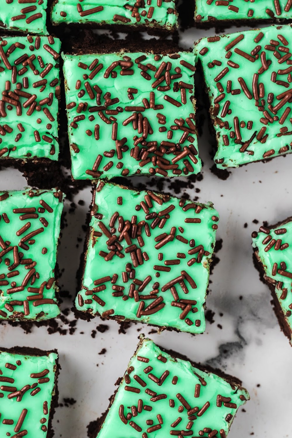 Chocolate Mint Bars with Chocolate Sprinkles