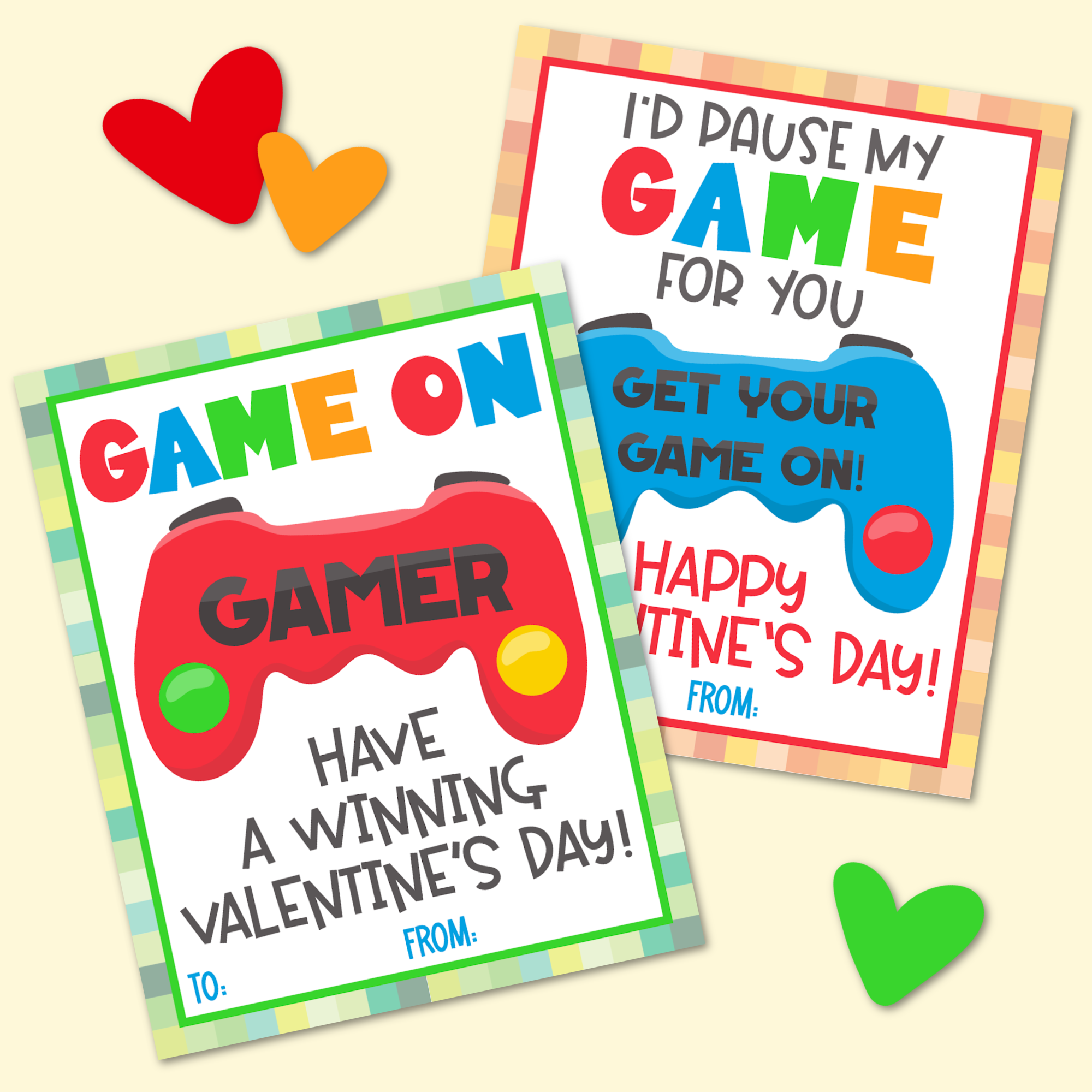 Gamer Valentine's Day Cards Free Printable
