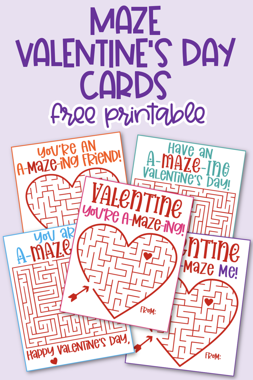 Free Printable Maze Valentine's Day Cards