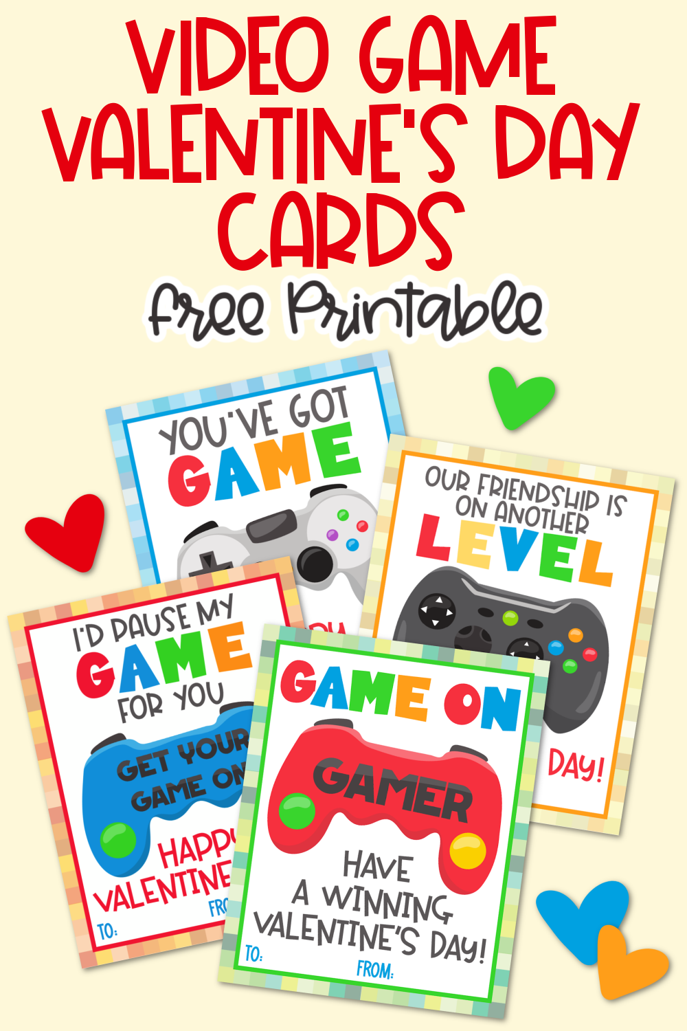 Video Game Valentine's Day Cards Free Printable